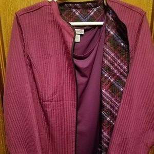 Dressy jacket and tank top.